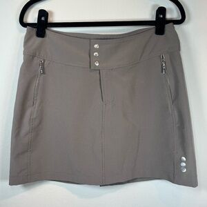 Jofit Women's Athletic Skort Taupe Pockets Stretch Back Slit Golf Tennis  Size 8